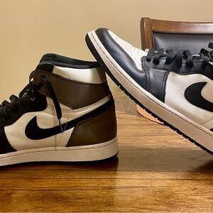 Nike Black and Brown Sneakers Jordan 1 Retro high OG Mocha